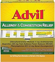 Vista 1 de Advil Allergy and Congestion Relief Tablets, Pain Reliever, Fever Reducer and Allergy Relief with Ibuprofen, Phenylephrine HCl and Chlorpheniramine