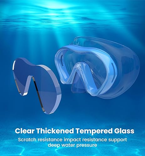 Miniatura 4 de Aegend Gafas de natación para niños con cubierta para la nariz, máscara de buceo de esnórquel para 3-12 años