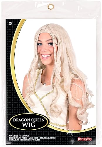 Miniatura 2 de Narwhal Novelties Peluca rubia renacentista de dragón reina para mujer Halloween pelucas de disfraz