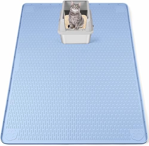Miniatura 22 de Alfombrilla para Arena de Gatos, Extra Grande de 40" x 28" Alfombrilla de Silicona Alfombrilla Atrapa Arena para Control de Dispersión, Suave en las