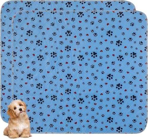Almohadillas lavables para orina para perros, paquete de 2 almohadillas extra grandes de 34 x 36 pulgadas, súper absorbentes, reutilizables,
