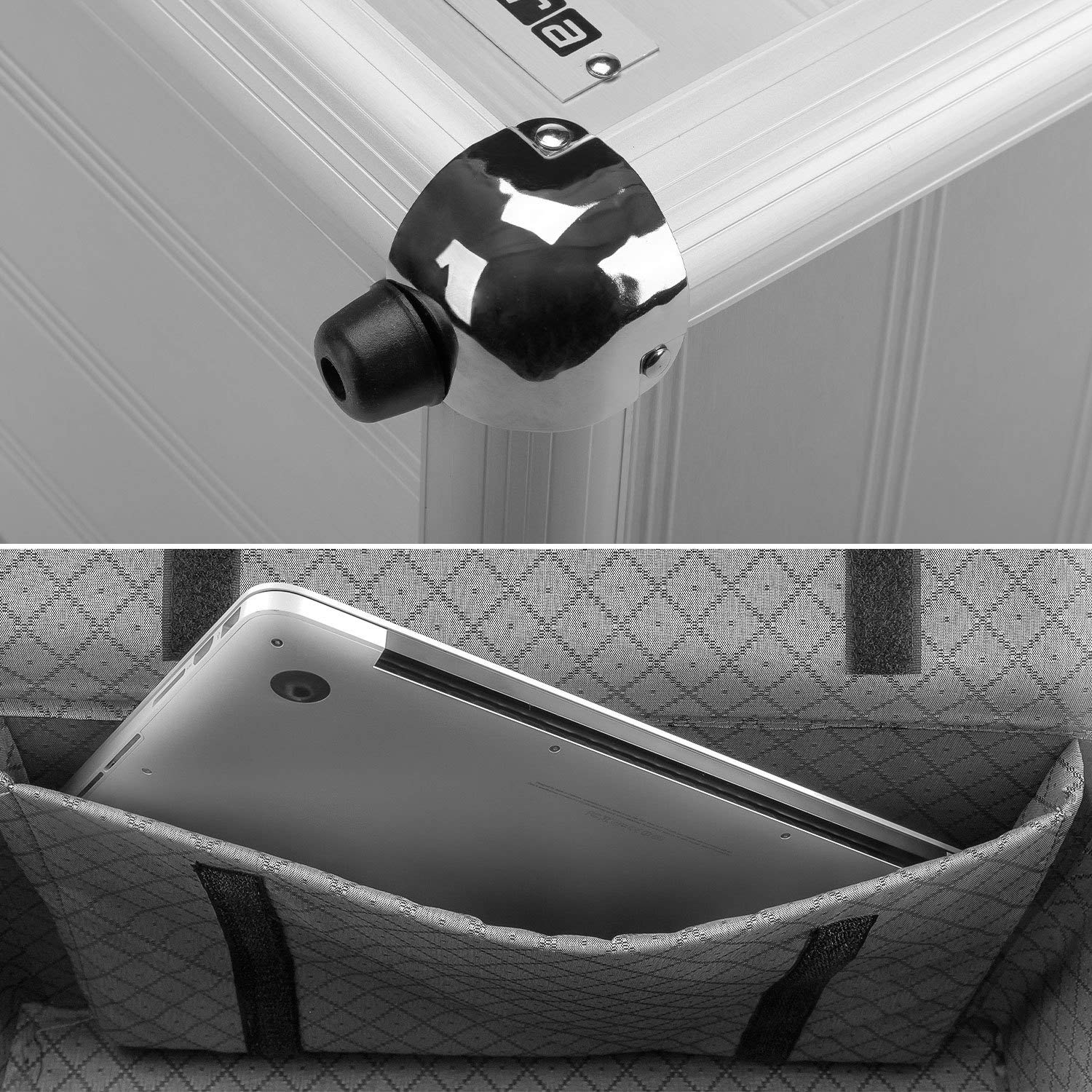 Business Trolley Pilotenkoffer Laptopfach TSA Schlösser Aluminium Oberfläche Silber