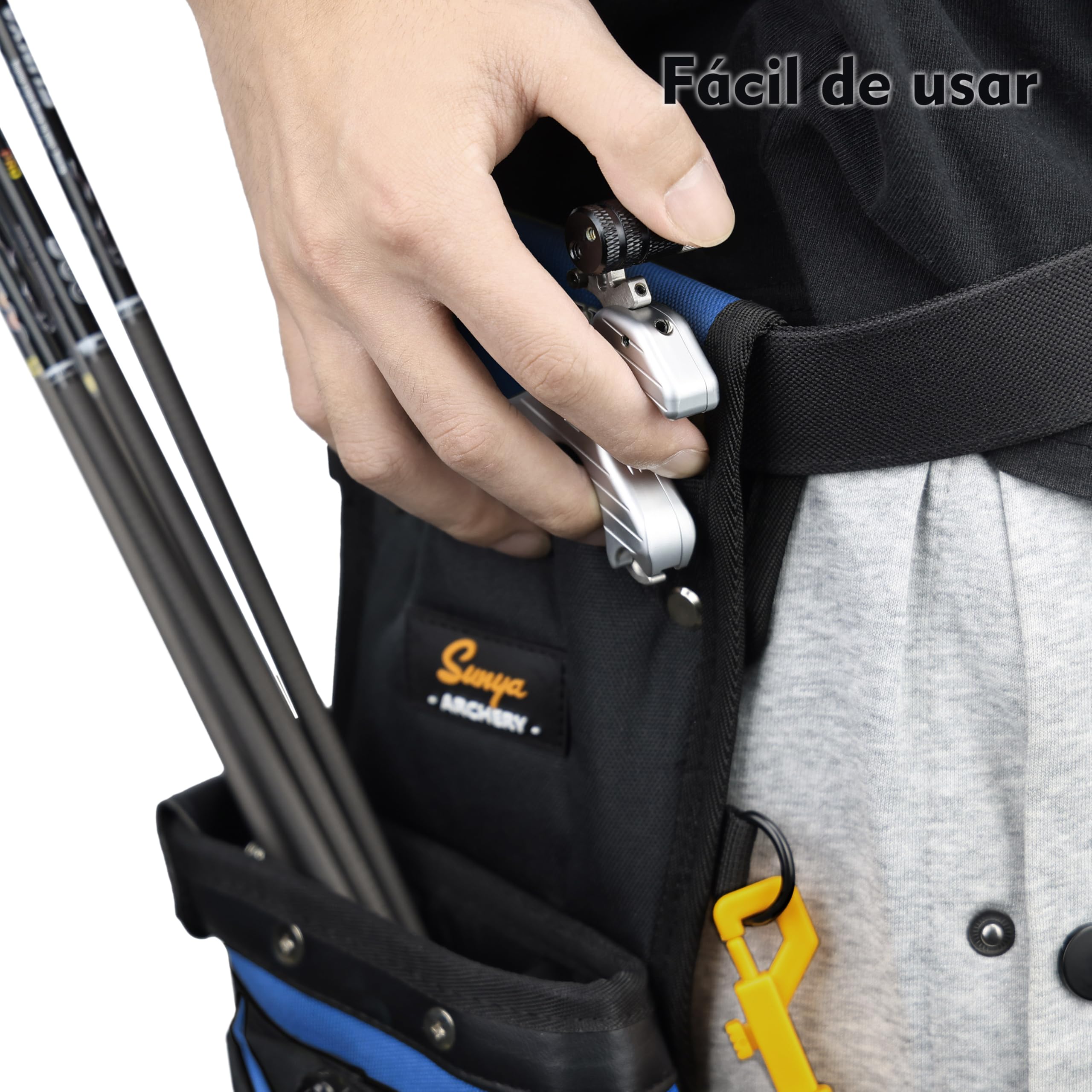 Sunya X510 Carcaj de Cadera para Campo y Competición | Carcaj de arquería silencioso de 3 Ranuras con Sistema de Almacenamiento Resistente (42x18cm)