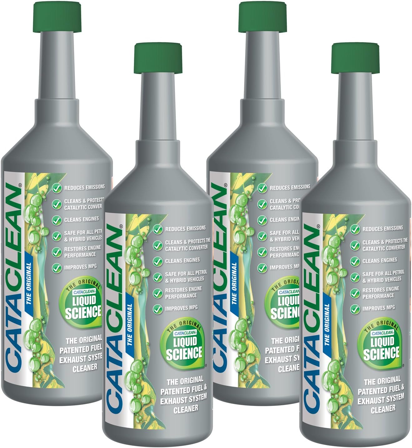 Cataclean Petrol | Complete Fuel & Exhaust Cleaner | Catalytic Converter, Valve & Injector Cleaner | Fuel Additive Formulated for Performance & Fuel Efficiency | Pre MOT Emissions Reducer | 4 x 500ml
