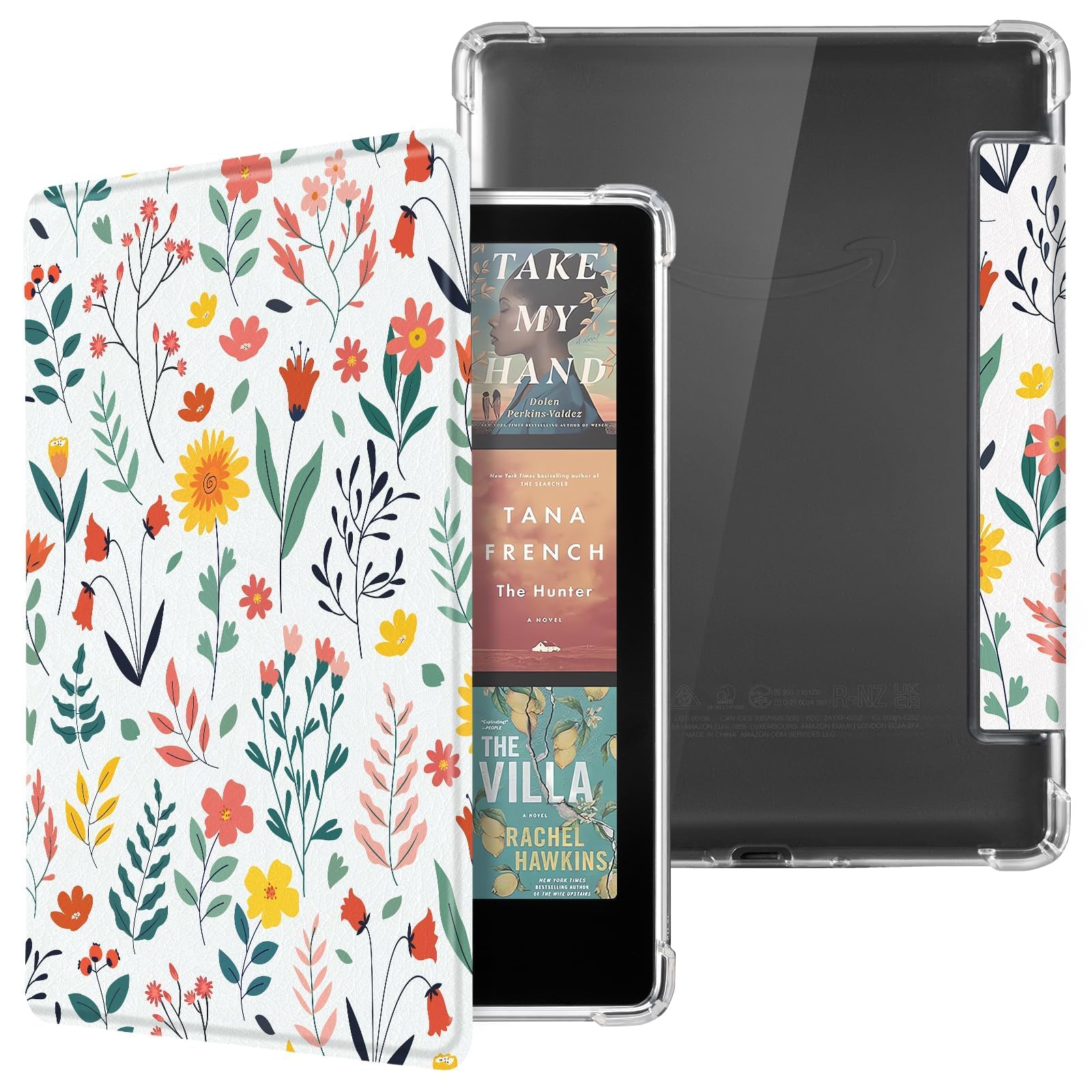 CoBak Case for 7" E-Reader - New PU Leather Cover and Clear Soft Silicone Back Cover with Auto Sleep Wake Feature