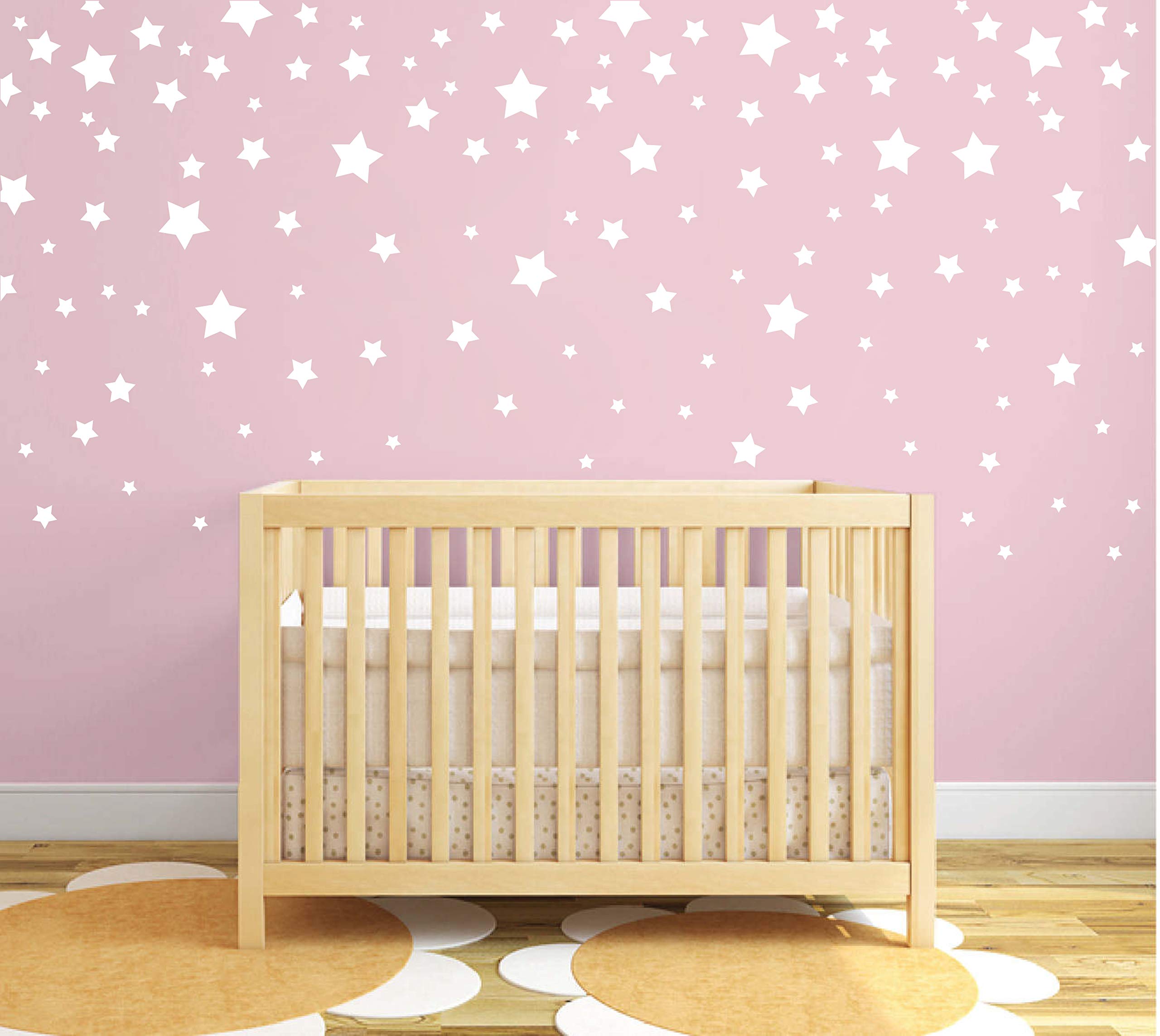 190 Picees Star - Adhesivos de pared de vinilo mate, fácil de usar, pegatinas de pared extraíbles para niños y niñas, dormitorios, decoración del hogar Y17, Blanco