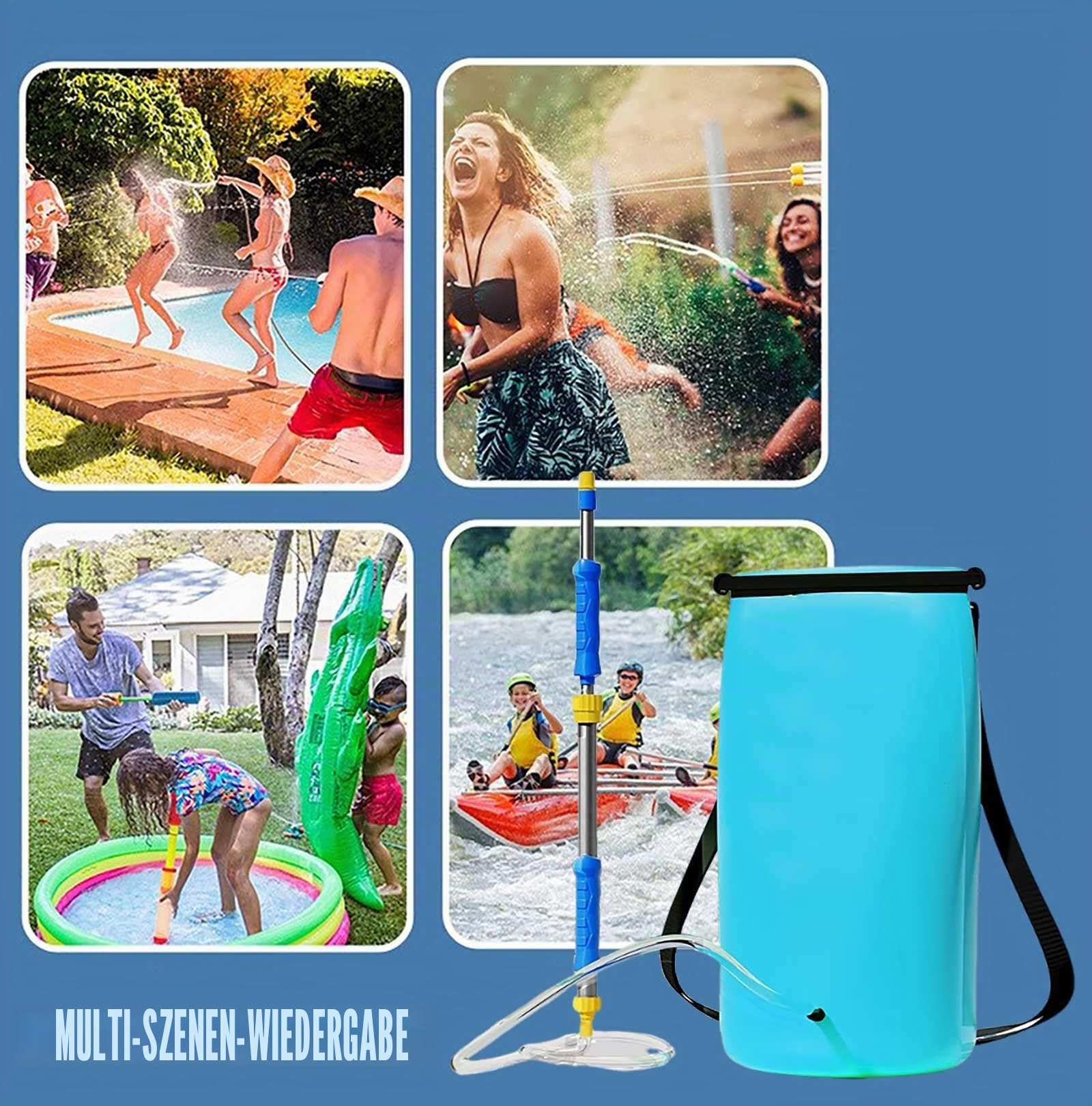 Rucksack Water Soaker Toy,20l Packsack 18m Reichweite Wasserschlachten Spielzeug Verstellbare TräGer Ausziehbarer Rucksack Wasserpistole, FüR Strand/Pool/Outdoor