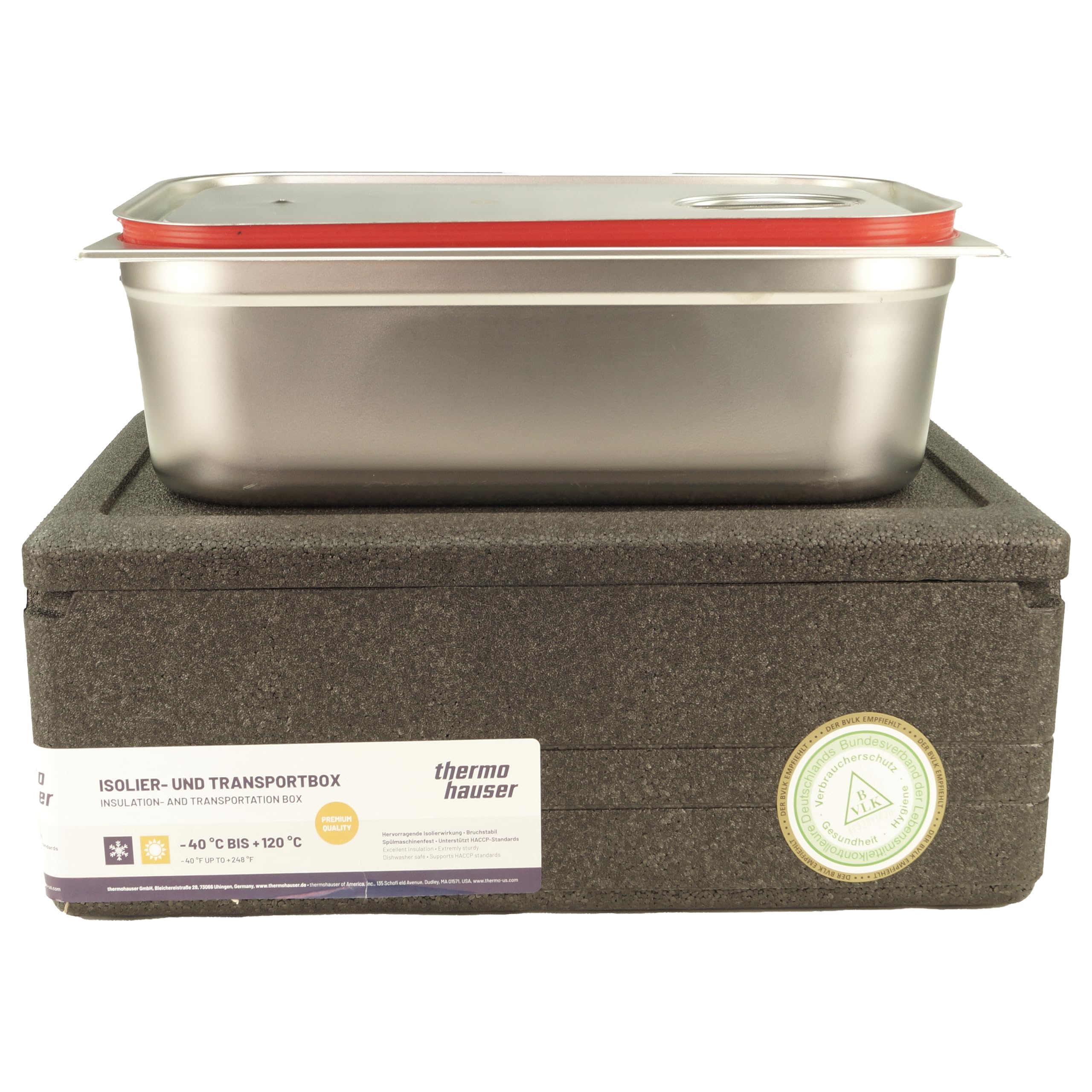 EPP Thermohauser - Nevera térmica (incluye 1 x GN 1/1 150 mm con asas y tapa de anillo de silicona)