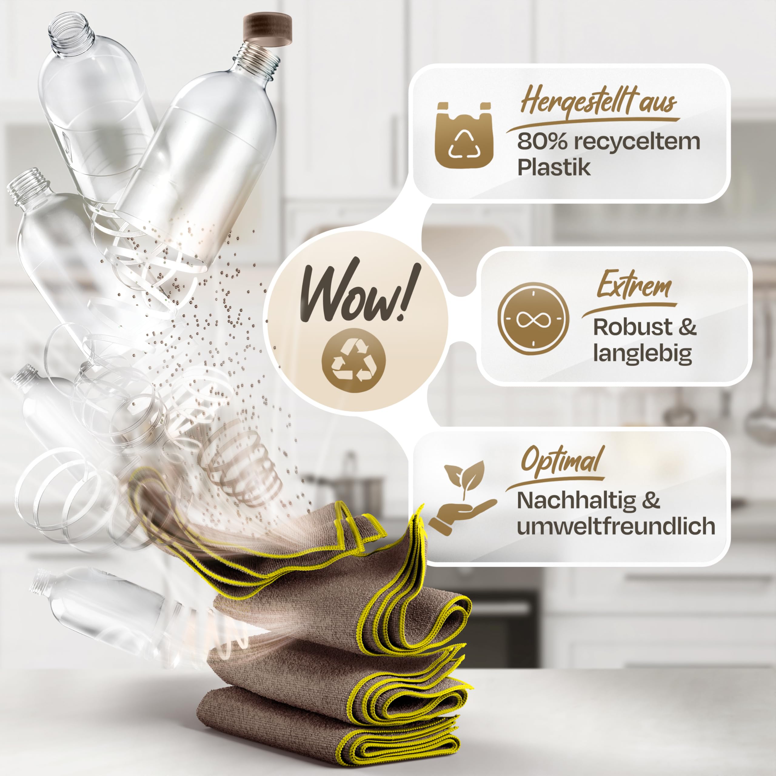 Ściereczki z mikrofibry do kuchni, łazienki, gospodarstwa domowego i samochodu – chusteczki do czyszczenia, tektura do czyszczenia, ściereczki z plastiku pochodzącego z recyklingu, zestaw 50