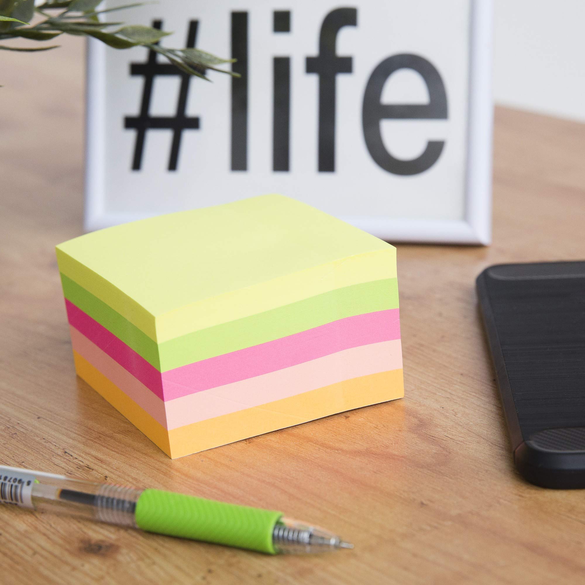 D.RECT 9261 - Cubo Di 450 Post-it Neon, 75x75mm | Adesivi Colorati Per Appunti - Foto 5