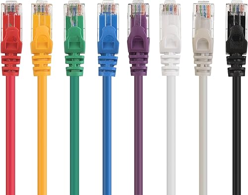Miniatura 9 de Cable Matters Paquete de 8 cables Ethernet Cat5e sin enganches de 10 pies (cable Cat5e, cable Cat 5e, cable de Internet, cable de red) en azul