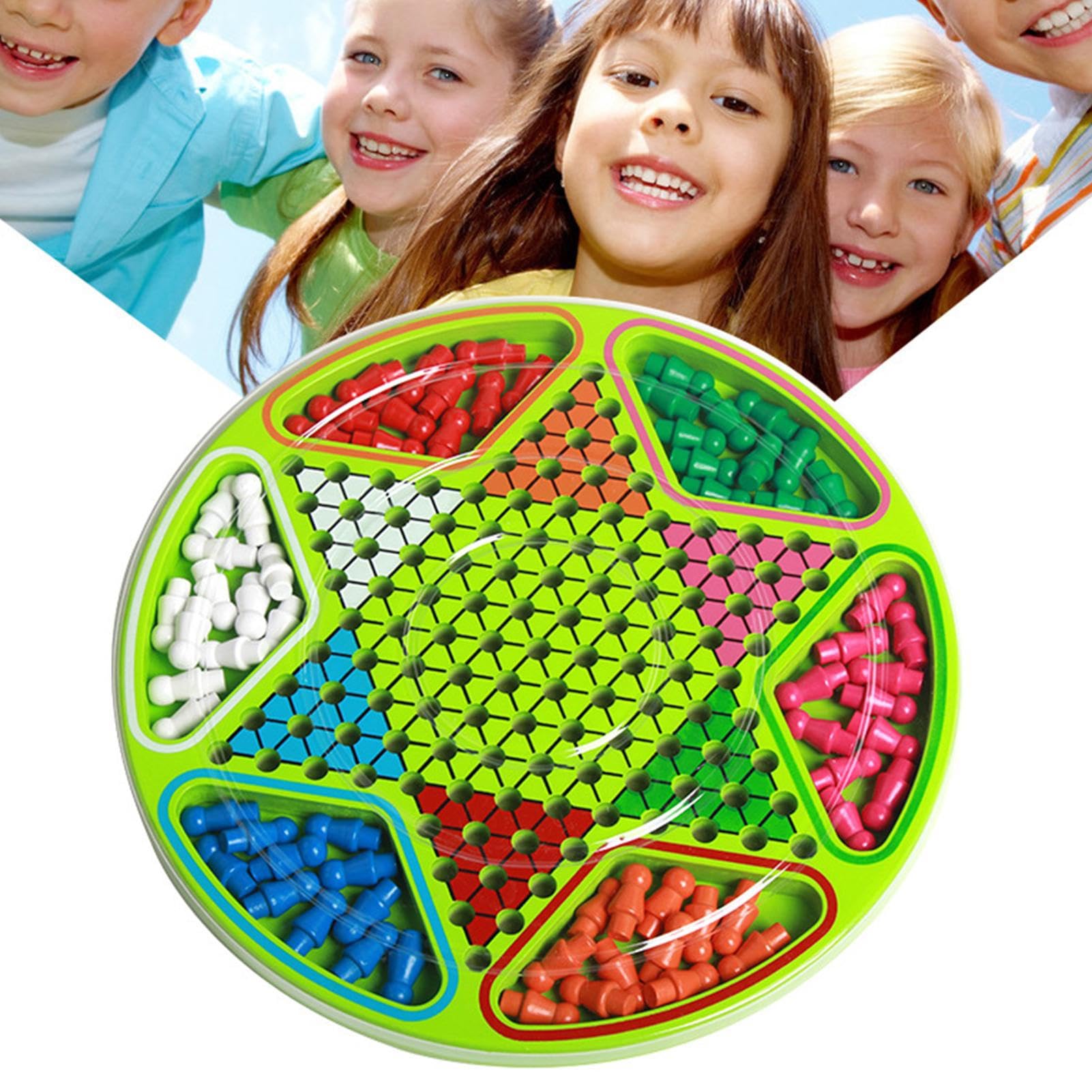 Il della Dama Giochi da Tavolo Educativi con Forma Esagonale | Set di da Tavolo per Dama e Scacchi con Perline Colorate in Legno per Adulti, Celebrazione, Viaggio, Scuola, Casa