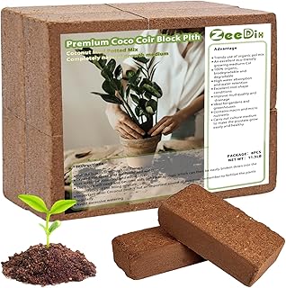 ZeeDix 8 Pcs Premium Coco Coir Compressed Coconut Coir 100% Organic Coco Coir Brick Coconut Coir Bricks with Low EC and pH...