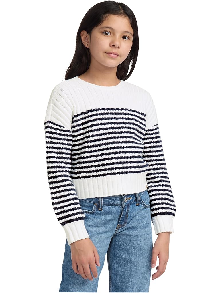 White Abercrombie & Fitch Slash Neck Sweater (Big Kid)
