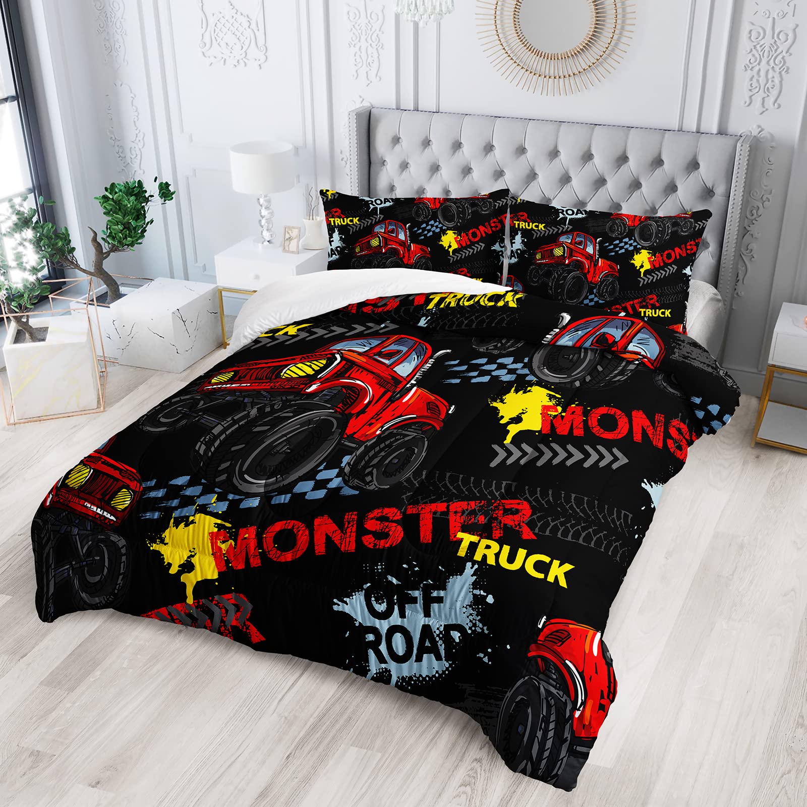bsntho-teen-truck-comforter-set-for-boys-kids-3-piece-3d-print-truck