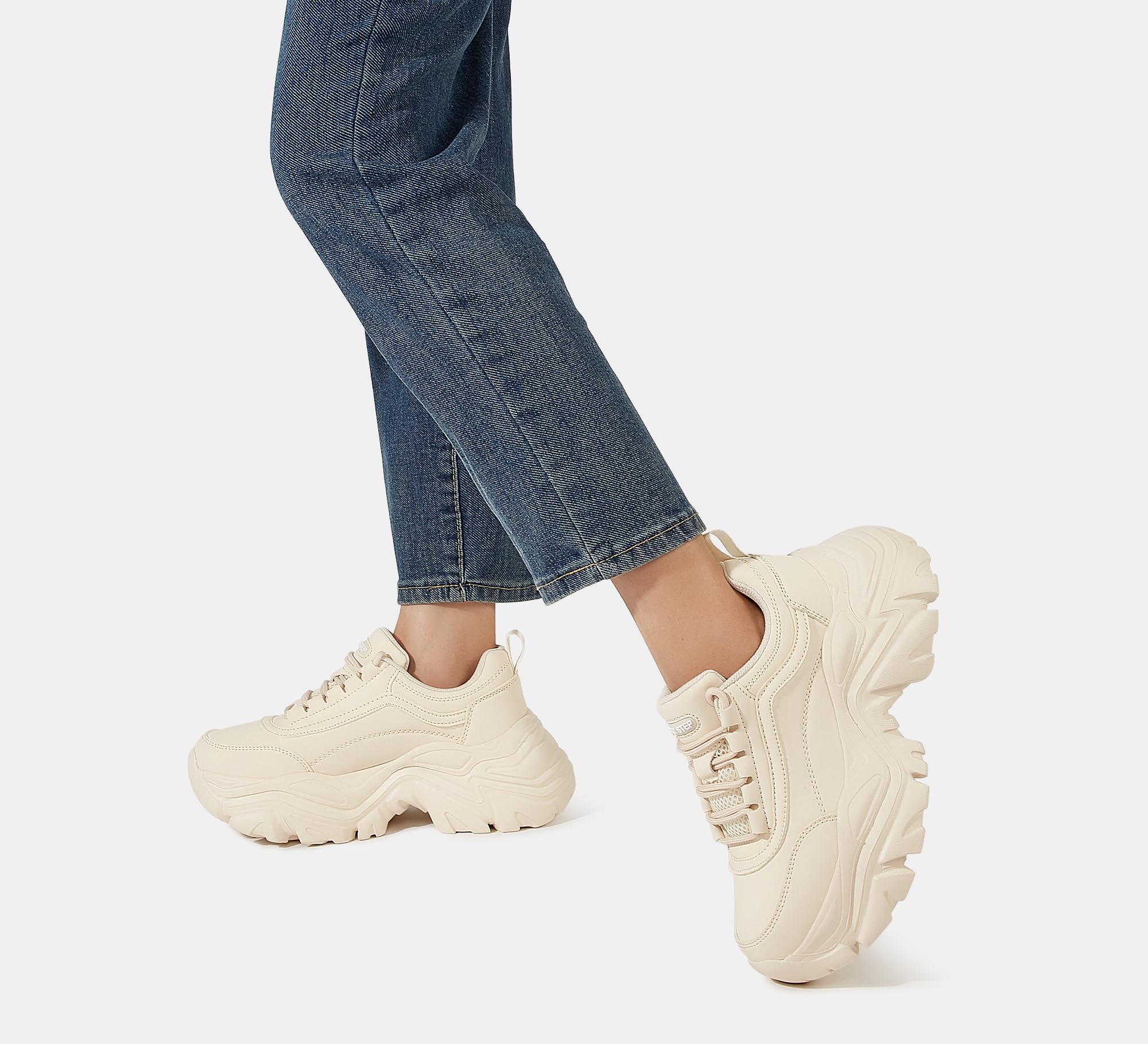 LUCKY STEP Grosses Baskets pour Femmes, Chaussures décontractées à Plateforme Tendance, Baskets Confortables à Talons compensés