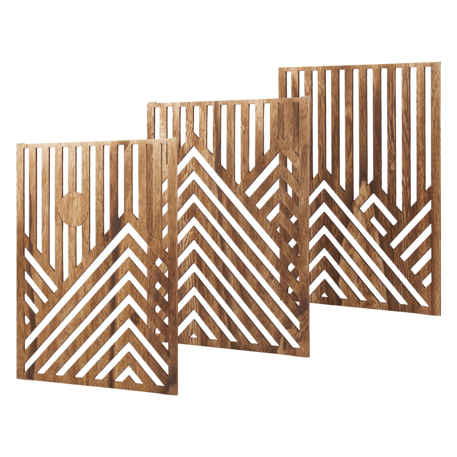 YERENCY 3 piezas de arte de pared de madera esculturas de pared decoración abierta decoración de pared de madera fácil de colgar obras de arte de pared de madera fáciles de instalar arte de pared de