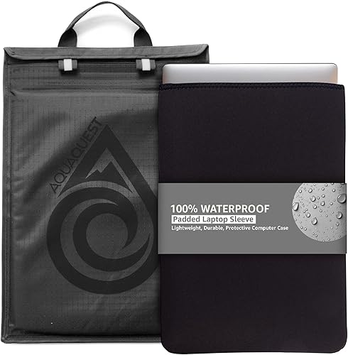 Miniatura 1 de AquaQuest Storm Funda para portátil 100% impermeable, funda ligera de nailon Ripstop, costuras soldadas y forro de neopreno extraíble de 0.197 in,
