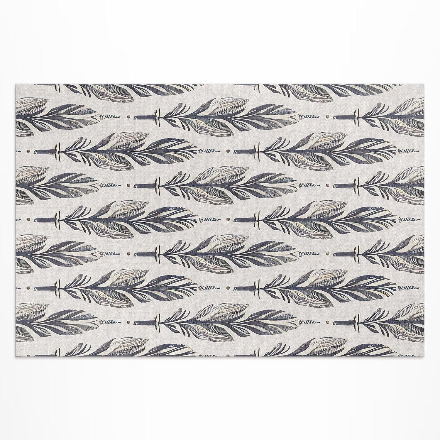 Tapis vinyle plumes indiennes 100x150 cm de haute qualité pour terrasse extérieure
