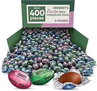 Milk Chocolate Eggs Easter Pastel Colors - 5 Pounds approx 400 pieces - Individually Wrapped Milk Chocolates in Blue, Pink & Green Pastel Color Foil