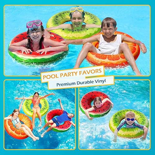 Miniatura 5 de Jasonwell Flotadores inflables para piscina, fiesta, lago, playa, niños y adultos, paquete de 4 flotadores, tubos de piscina, anillos de natación