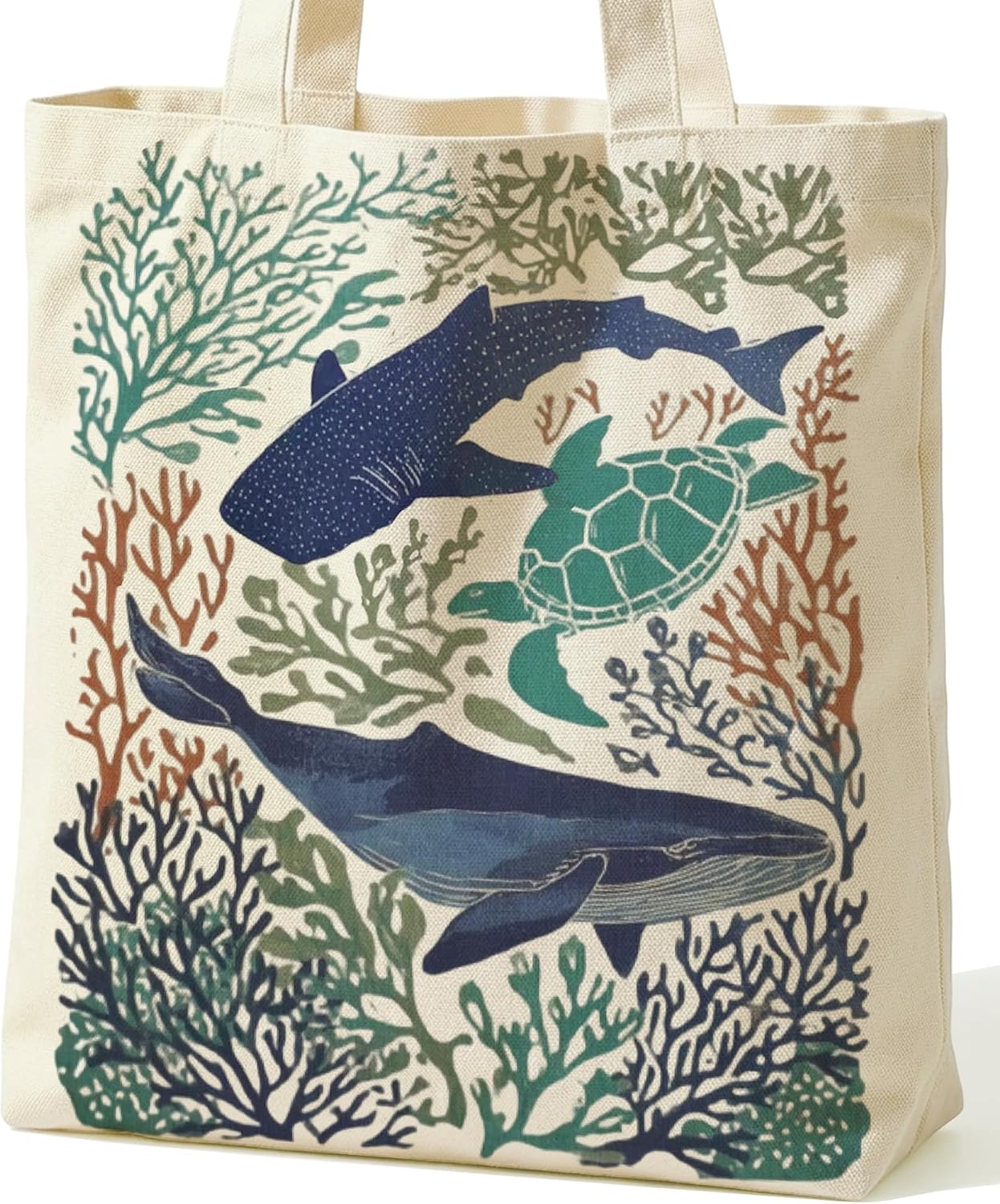 Sea Animal Gifts Tote Bag for Ocean Shark Whale Sea Turtle Lover