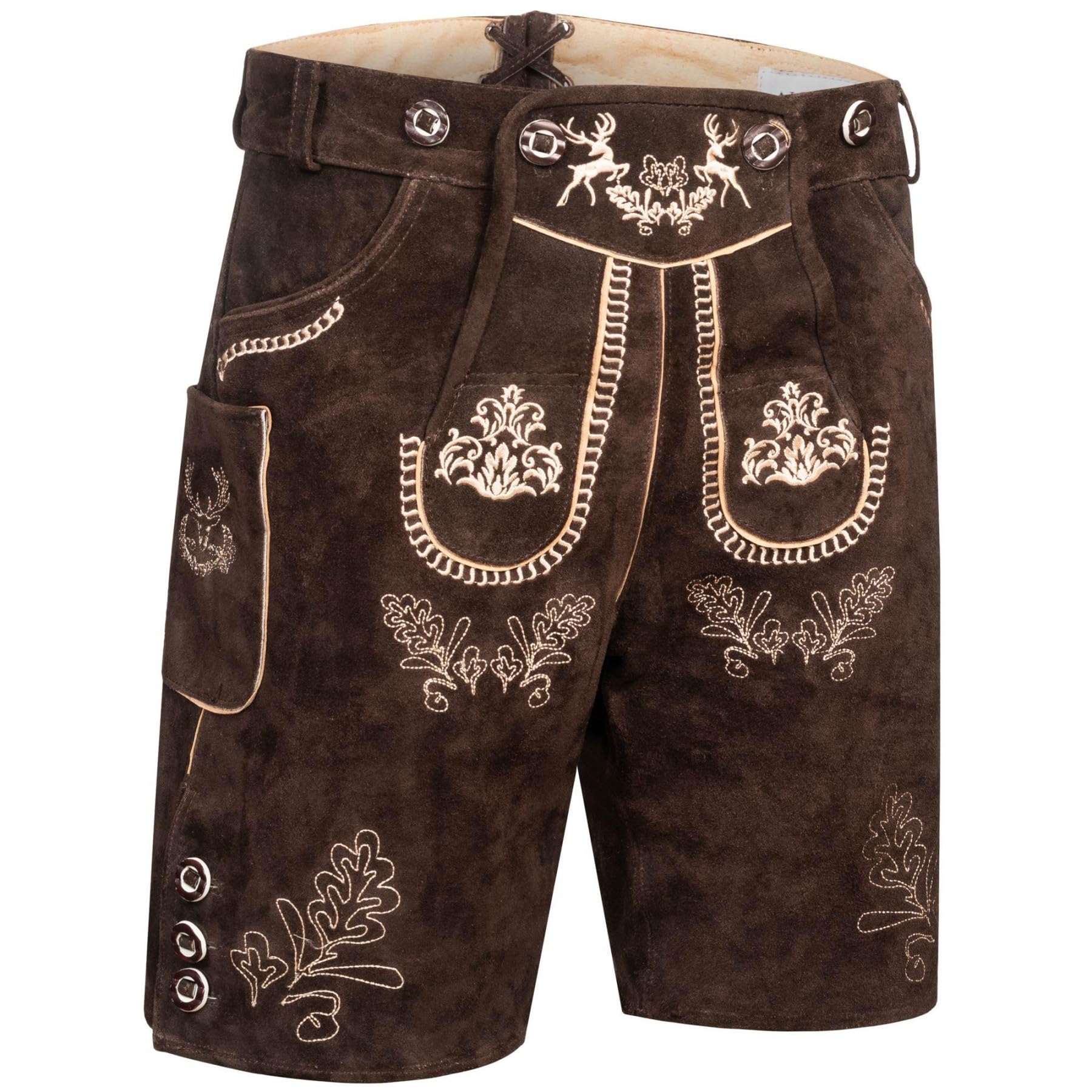 ALESSANDRO SALVARINI Pantaloni da uomo in pelle (46-60) – con bretelle, in vera pelle – AS451