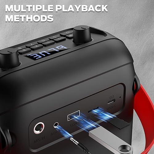 Miniatura 3 de Monster Altavoces Bluetooth portátiles, altavoz Bluetooth inalámbrico con sonido estéreo de 40 W, graves ricos, altavoces para exteriores con asa,