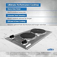Vista 5 de Summit CSD2B115 - Placa de cocción eléctrica de 2 quemadores de 12 pulgadas, disco sólido de 115 voltios, compatible con ADA, acero inoxidable