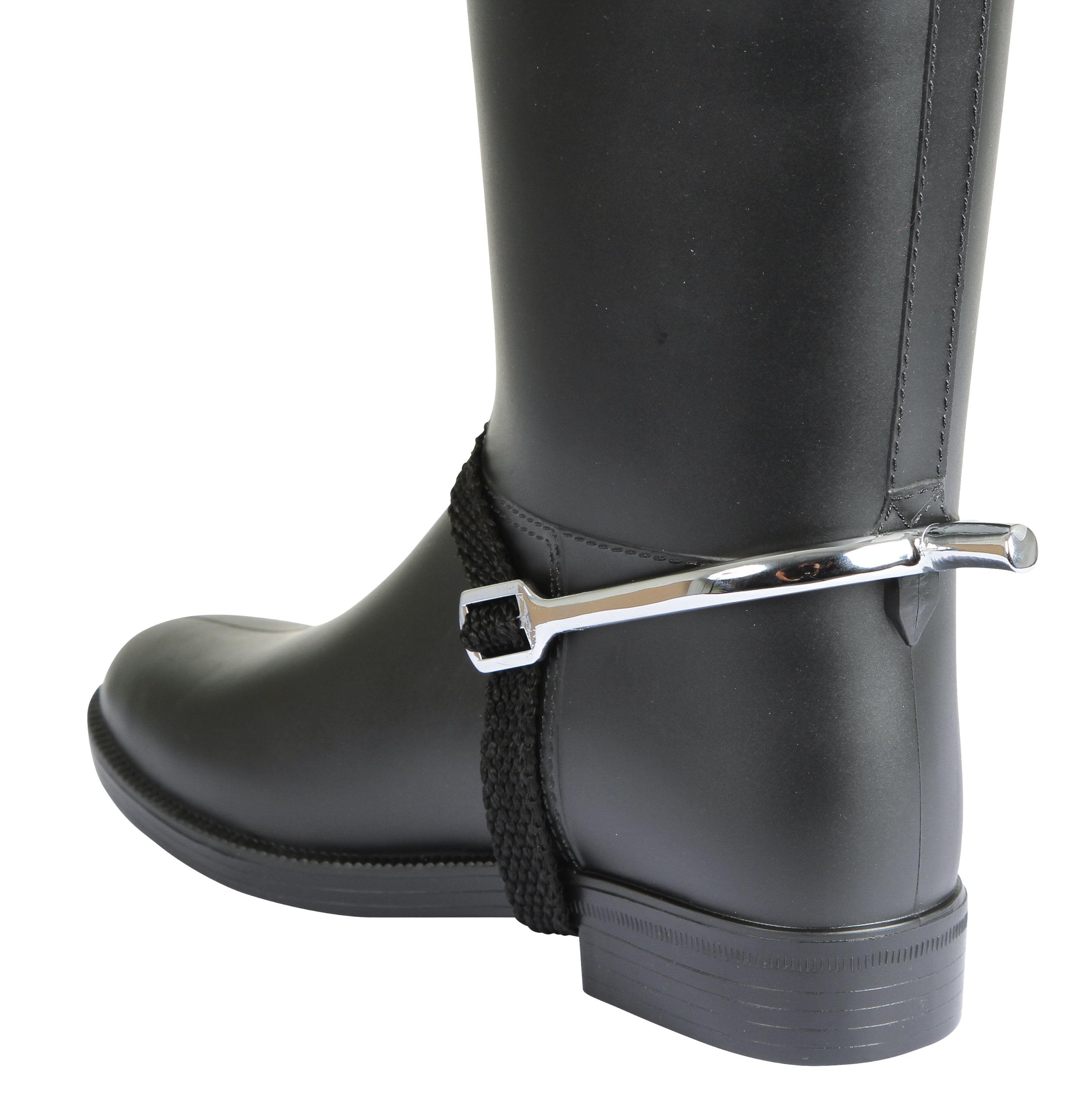 Covalliero Espuelas con Correas, espuelas para Montar, Ayuda para Montar, en Pares, para Hombres, Acero Inoxidable, para Jinete, Forma de lágrima — view 3