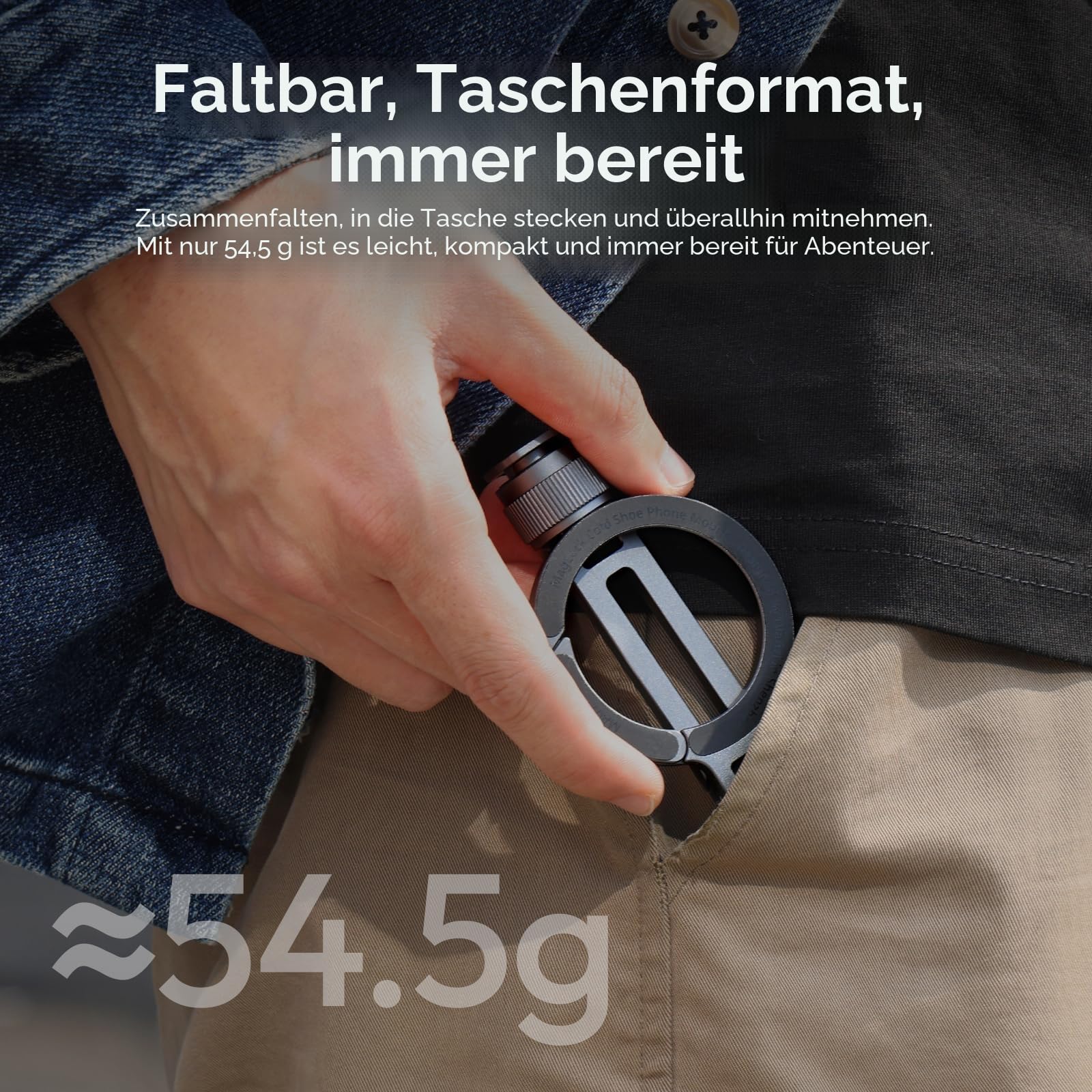 ULANZI MA07 MagLock Handyhalterung Magnetische mit 1/4" Schraubenloch Aluminium Adapter Stativ Faltbarer, Zubehör für Tripod Selfie Stick Smartphone Handyhalter kompatibel mit Magsafe/iPhone/Kamera