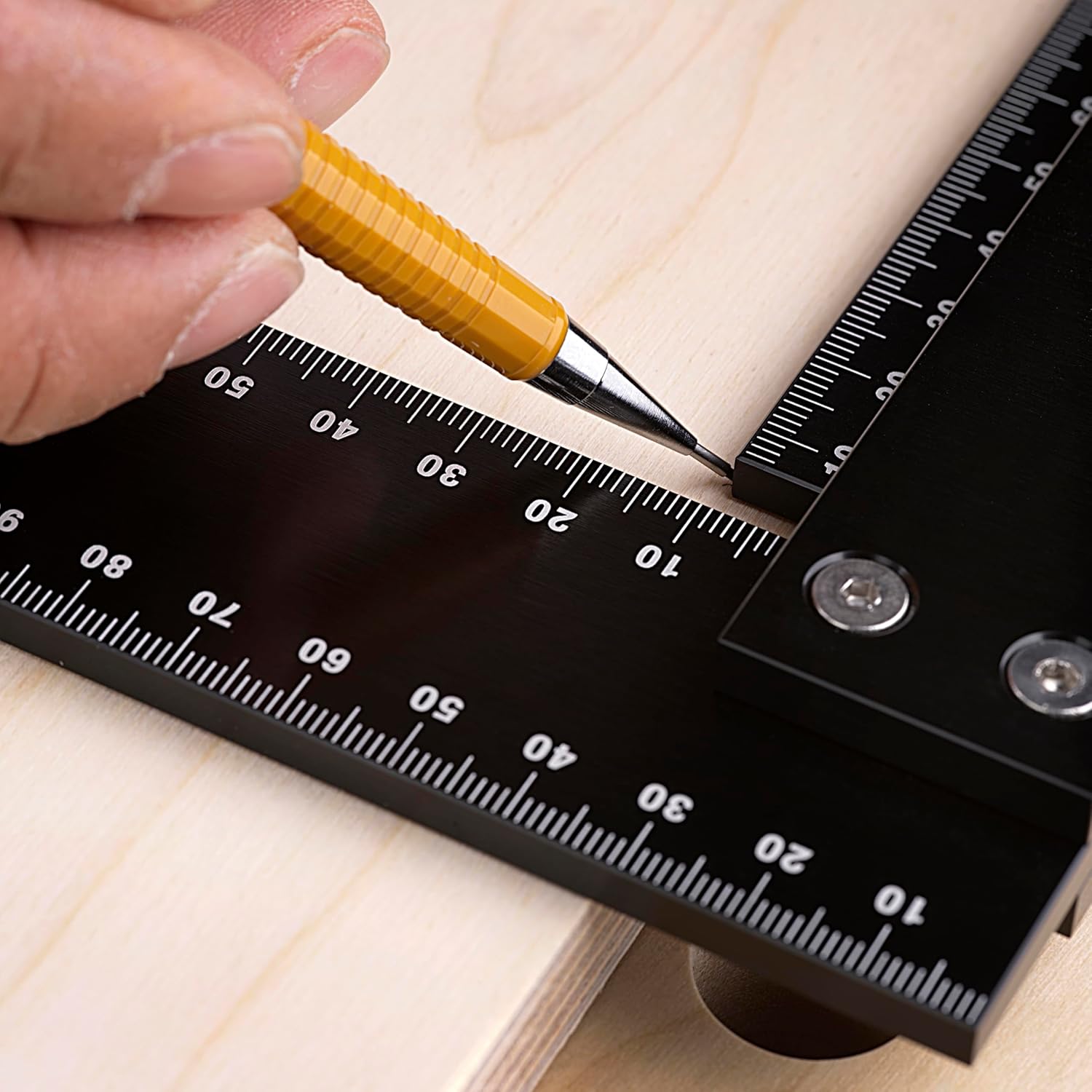 18 Inch Machinist Square – Long CNC Precision Layout and Measuring Tool for Woodworking, Cabinet Panels, and Joinery – Aluminum 90° Right Angle Ruler
