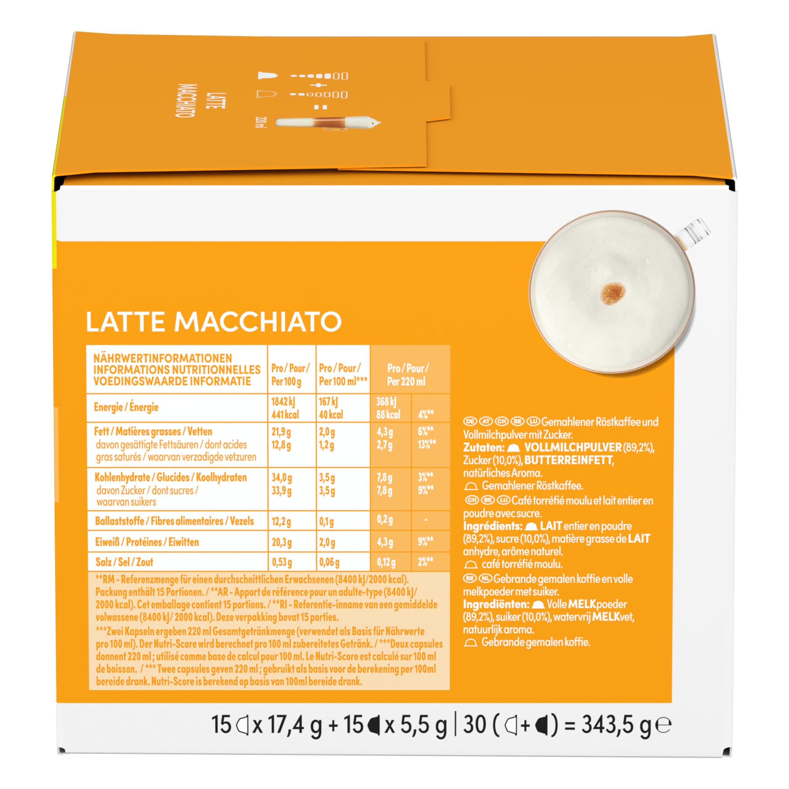 NESCAFÉ DOLCE GUSTO Latte Macchiato Kaffeekapseln (3 x 30 Kapseln)