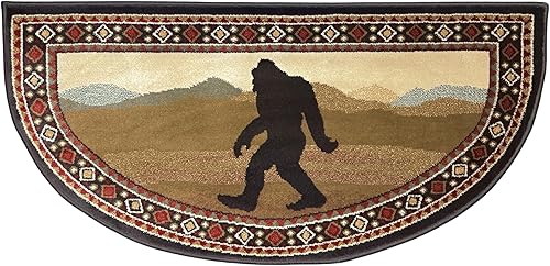 Good Of The Woods Sasquatch Hearth - Alfombra redonda de 24 x 48 pulgadas, alfombra de chimenea, alfombra de cabina