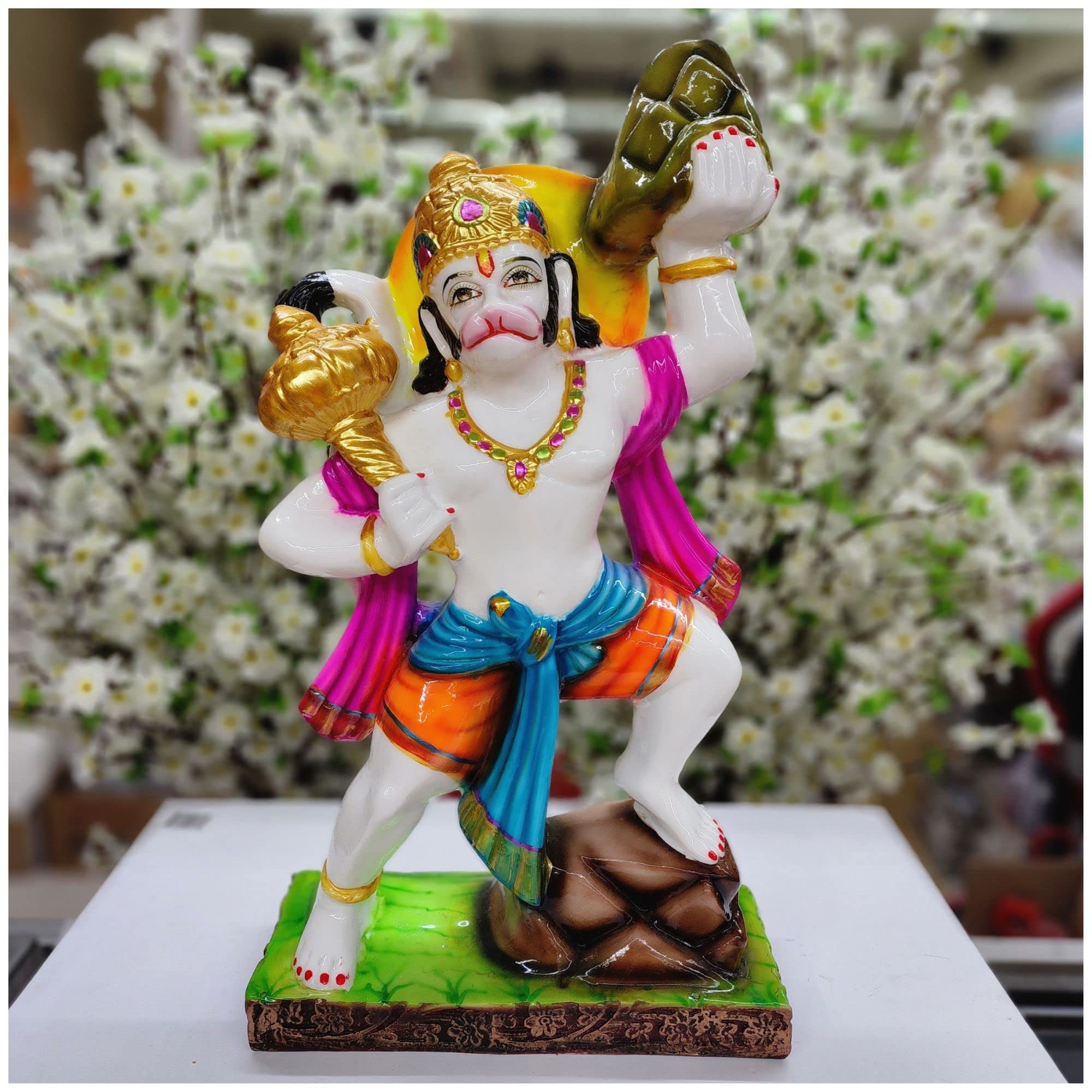 Buy AtoZ India Cart Lord Hanuman Statue in Resin Hanuman Lifting ain