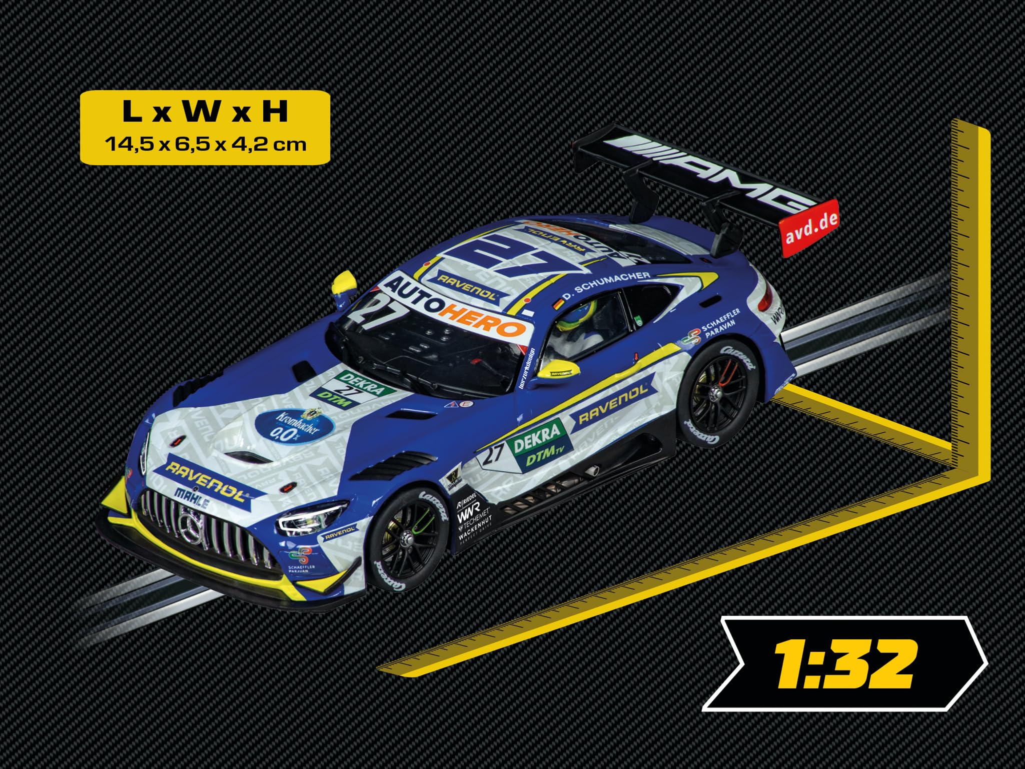 Carrera 20031067 - DIGITAL 132 Mercedes-AMG GT3 Evo Mercedes-AMG Team Winward D.Schumacher, No.27 DTM 2022