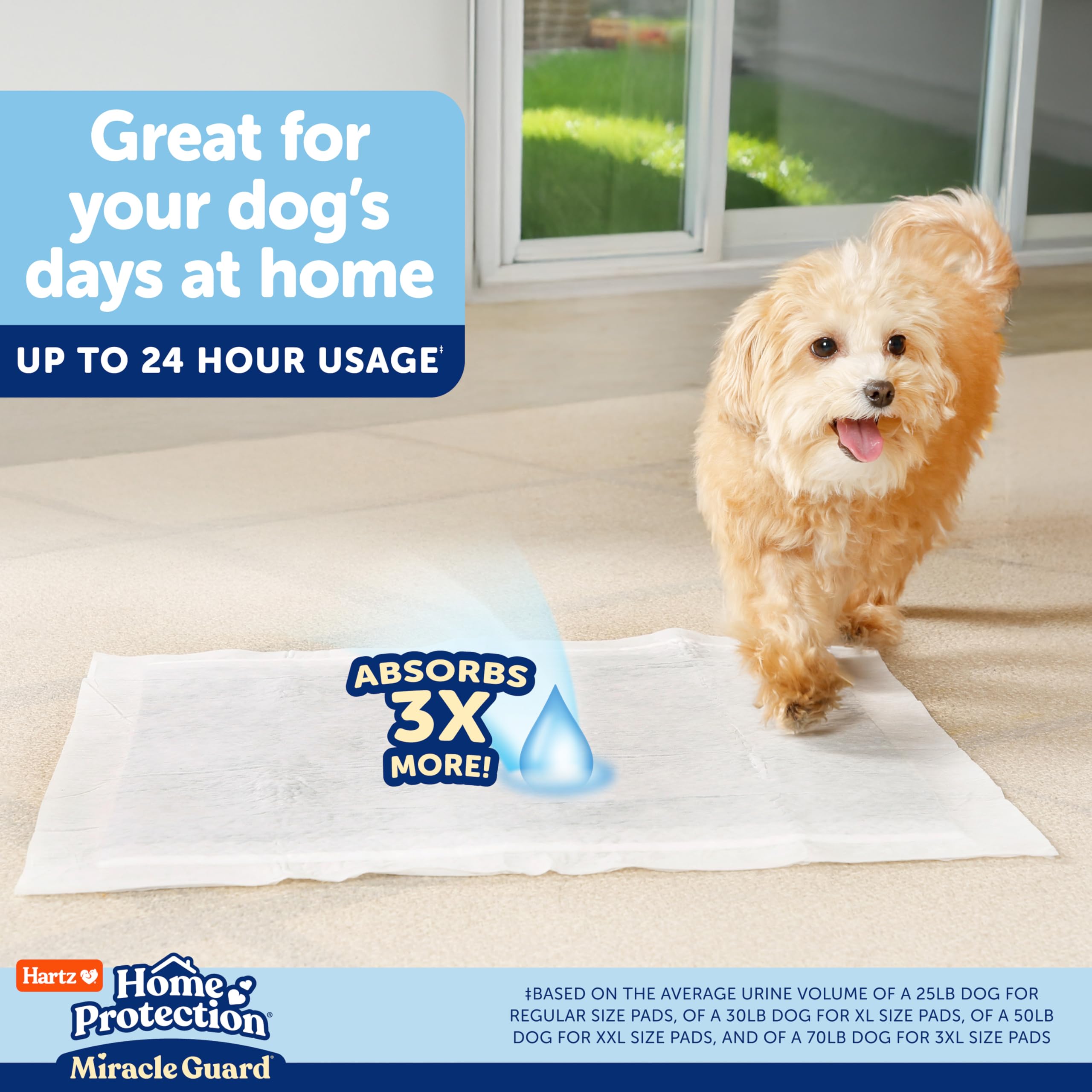 Hartz Home Protection Miracle Guard - Almohadillas para Perros, XXL, 20 Unidades, 3 Veces más absorción y 3 Veces más de Uso, no gotean ni eliminan olores