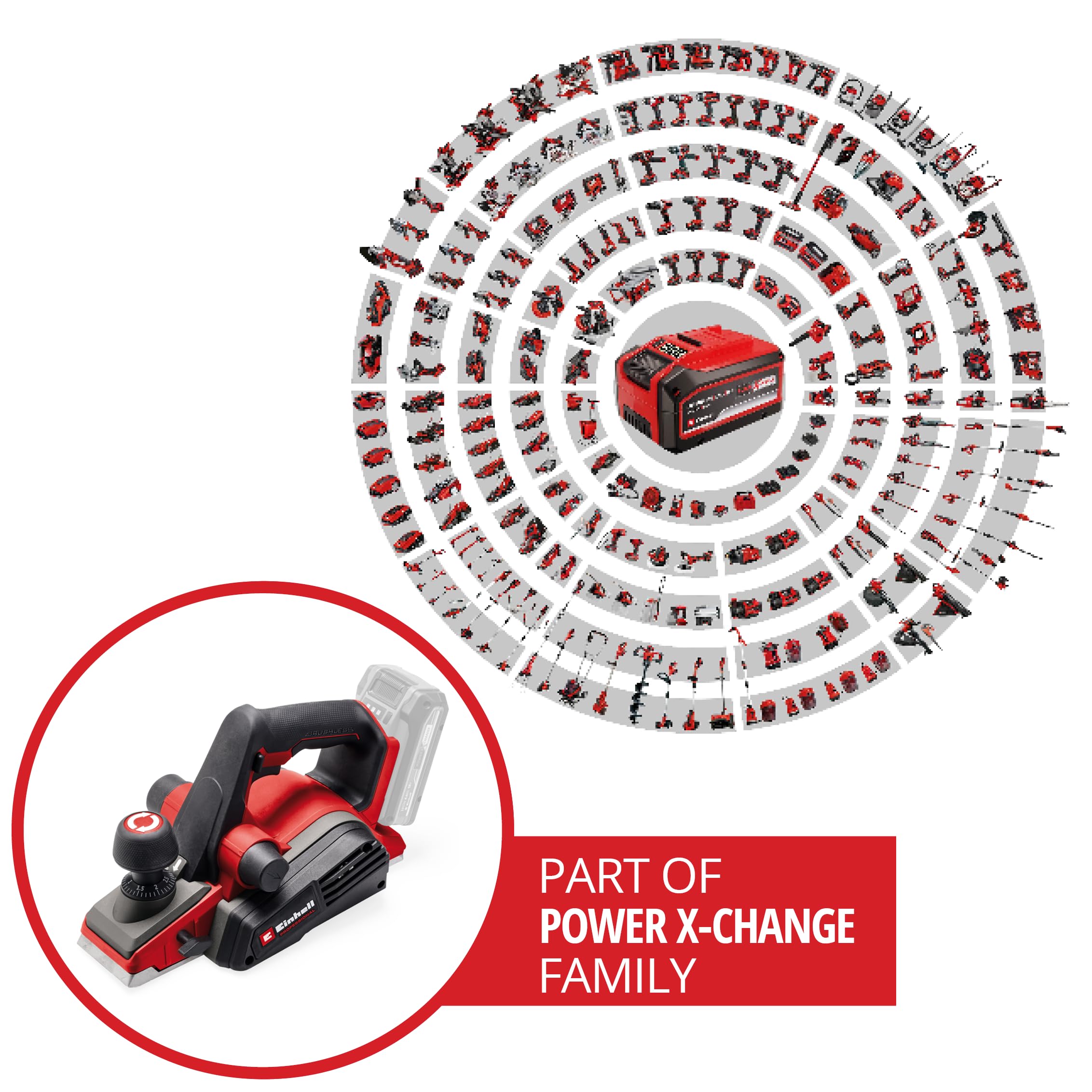Einhell Professional Pialla manuale TP-PL 18/3 Li BL - Solo Power X-Change (18 V, Brushless, circuito oscillante da 82 mm, disco abrasivo da 3 mm, albero lama, pattino, batteria esclusa)