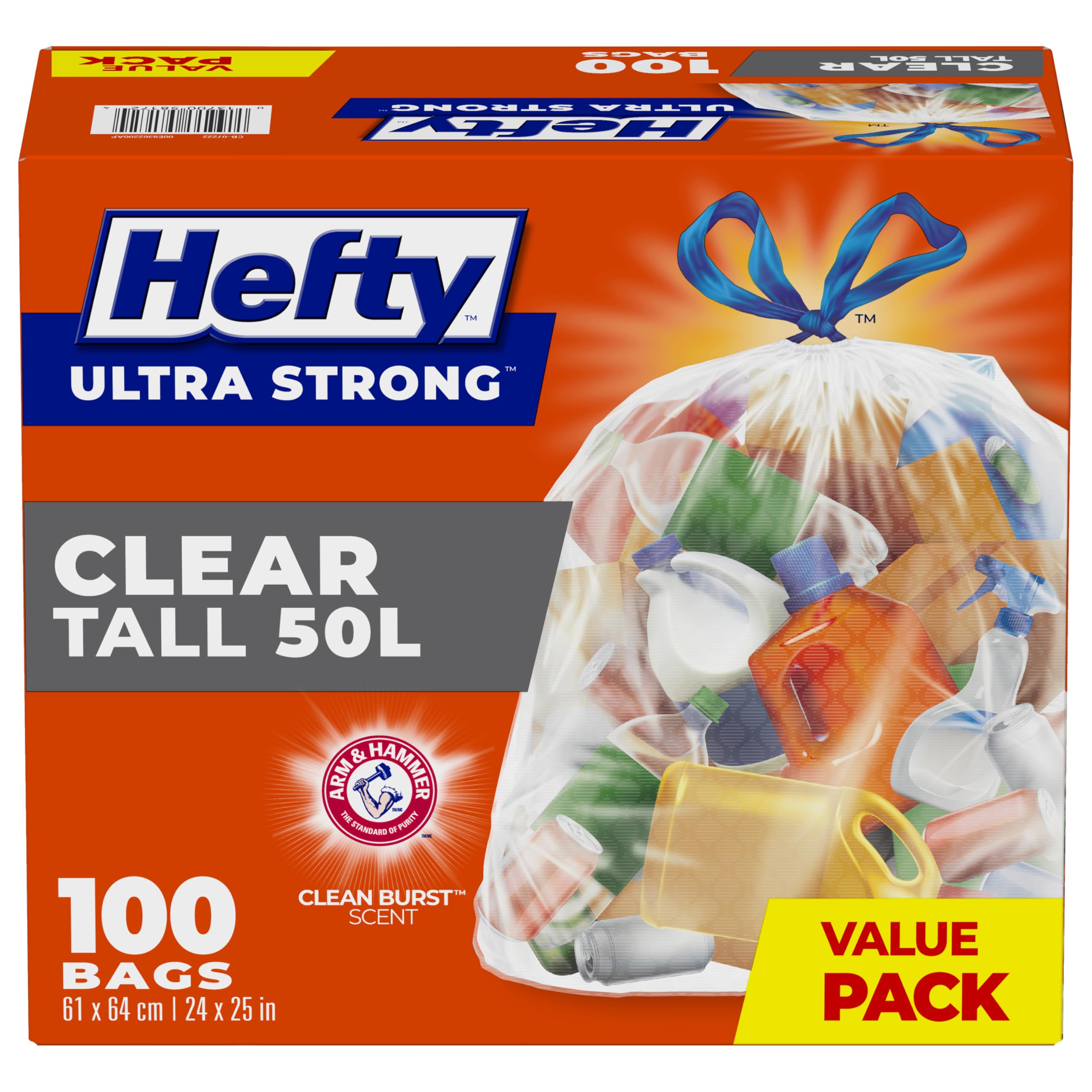 Lot De 100 Sacs Poubelle Hefty - Conçus Pour Simplehuman Taille J (39L) - 5 Paquets De 20 - 4