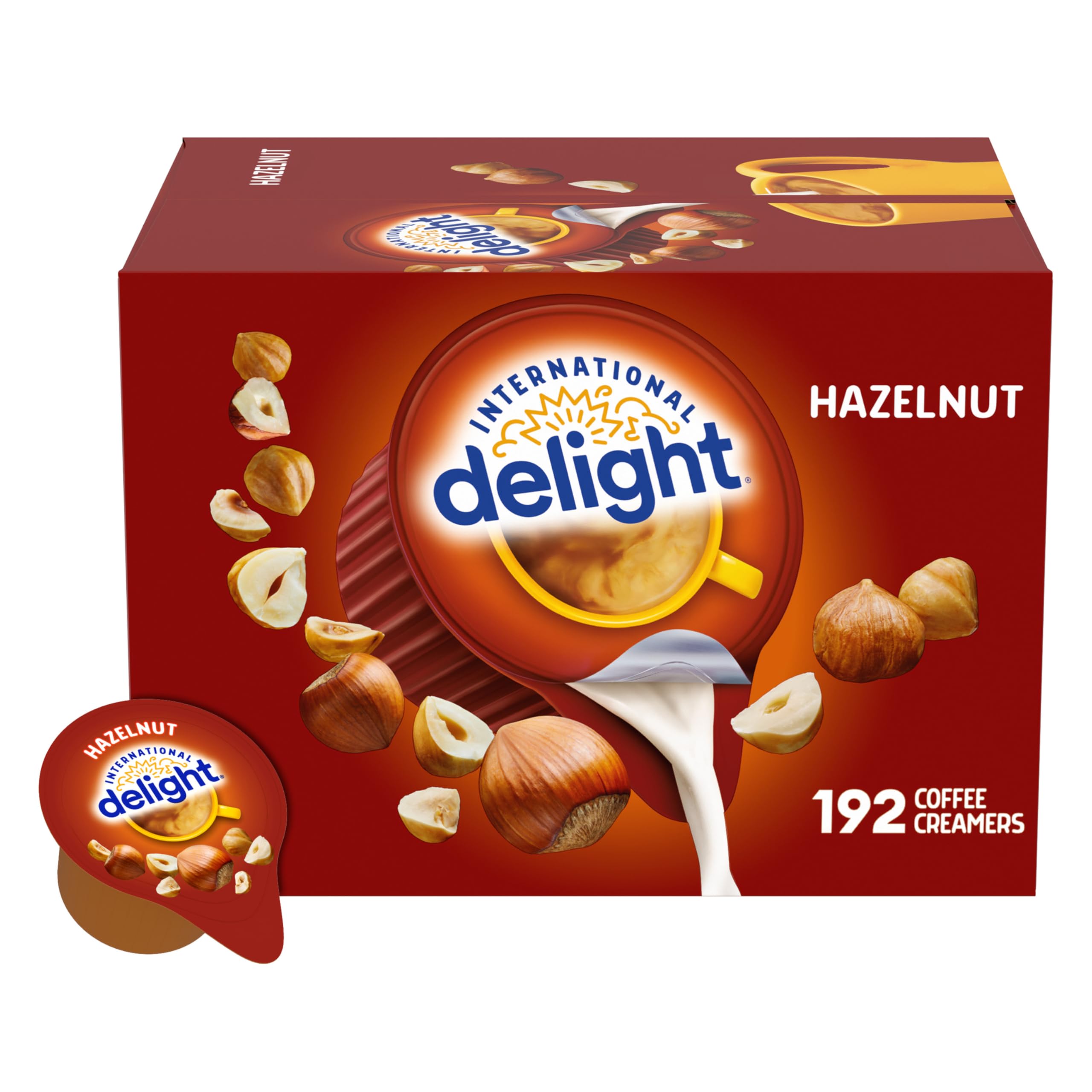 International Delight Hazelnut Liquid Creamer, 192-Count Single-Serve Packages