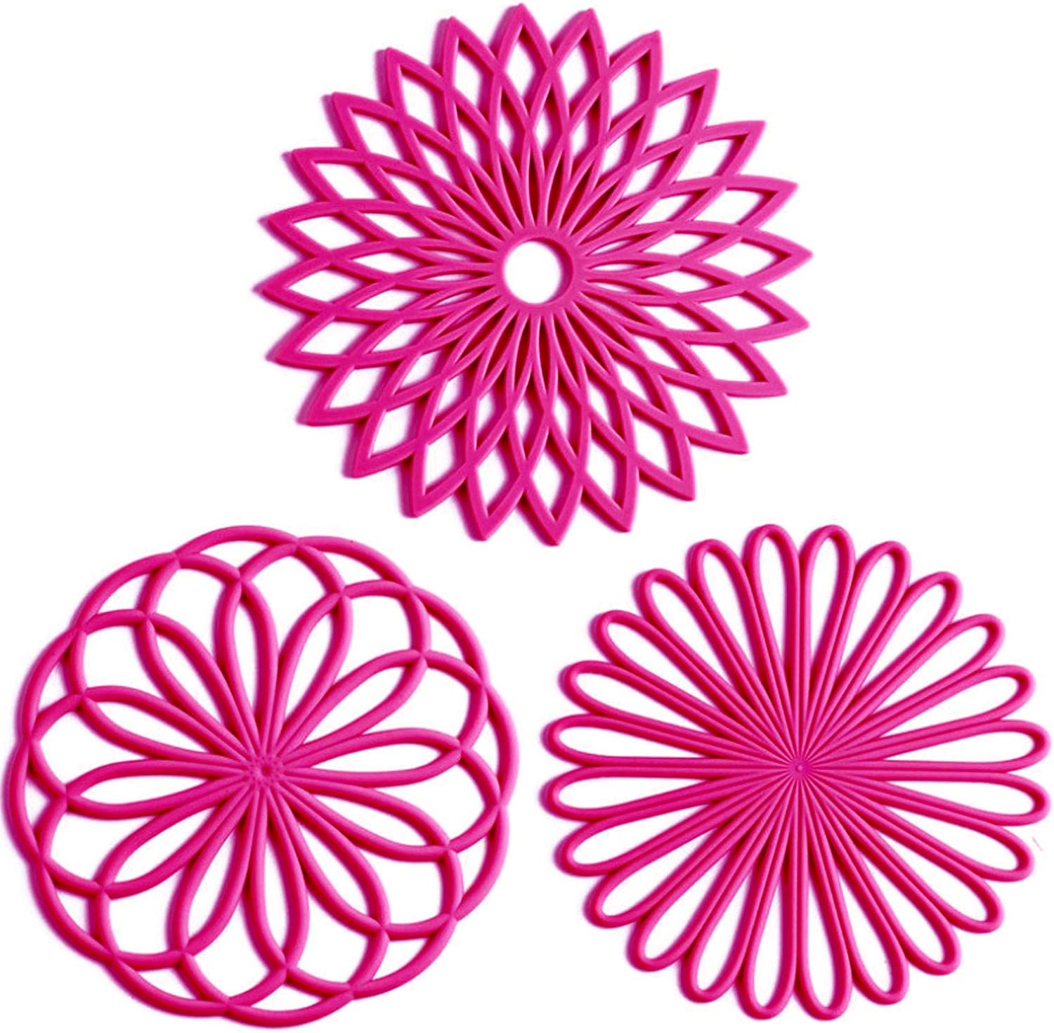 Limited Discount Boxiki Kitchen Silicone Trivet Mat Use for Hot Dishes on Counters, Microwaves or Wall Decor. (Pink)