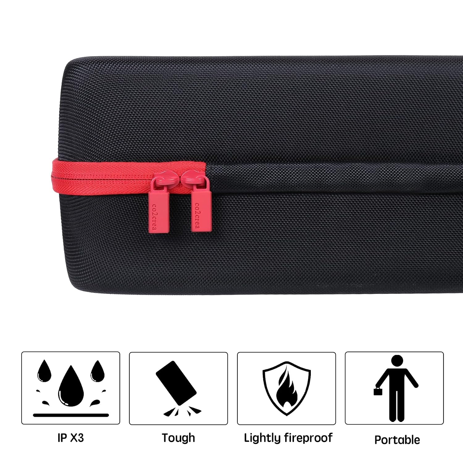 co2CREA Hard Case Compatible with 8Bitdo Arcade Stick for Xbox Series X|S | Portable Travel Design, Spacious Interior, Water-Resistant Exterior, Double Zippers And Grip Handle