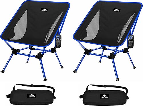 Miniatura 1 de AnYoker Camping Chair, 2 Way Compact Backpacking Chair, Portable Folding Chair, Beach Chair with Side Pocket, Lightweight Hiking Chair Low Back