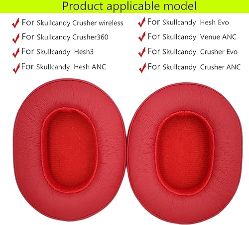 Miniatura 2 de Hesh - Accesorios de reparación de almohadillas de repuesto adecuadas para Skullcandy Crusher inalámbrico, compatible con auriculares inalámbricos
