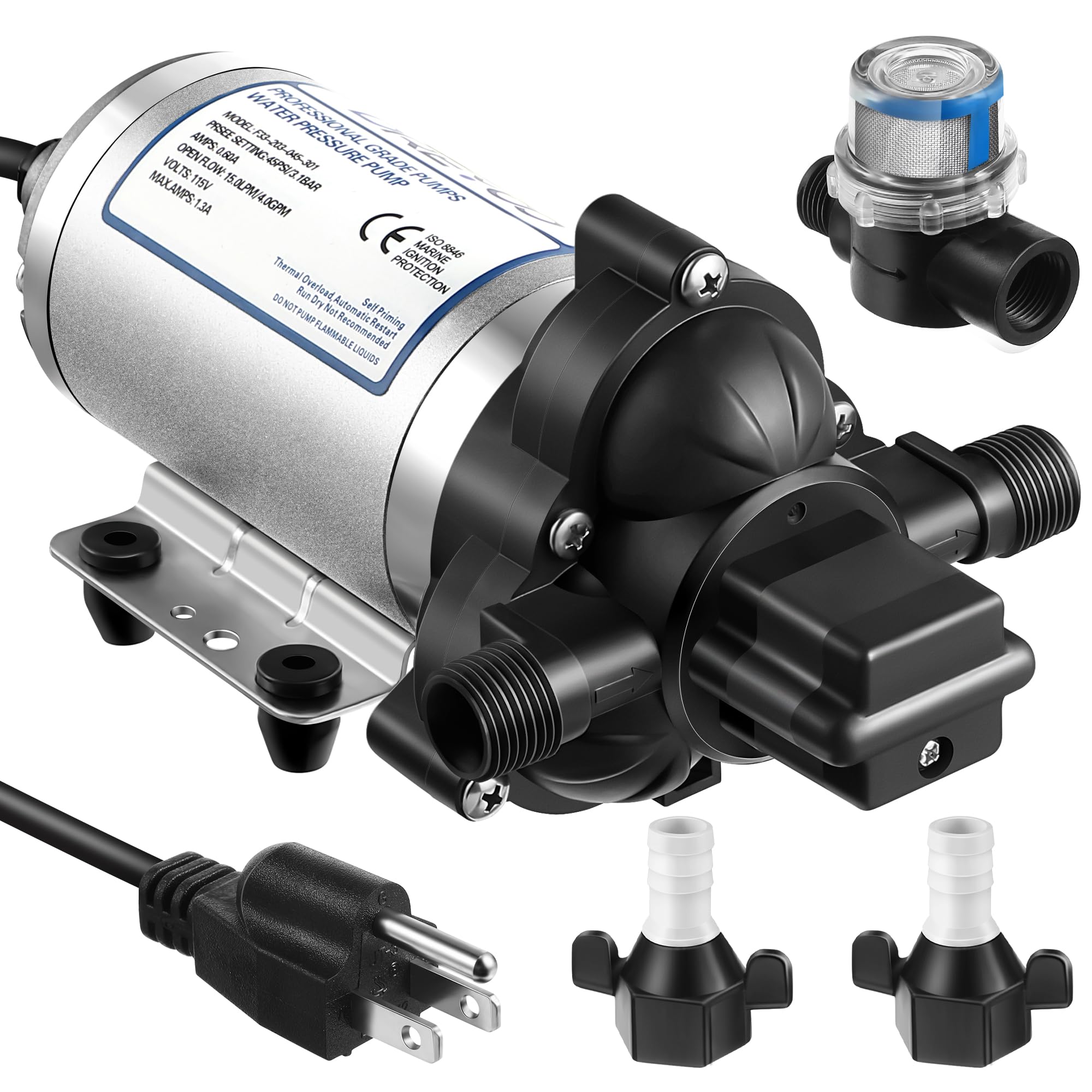 Pompe à Eau Pression 115V AC – 3,3 GPM – 45 PSI – Auto-amorçante – Modèle SFDPA1-033-045-33