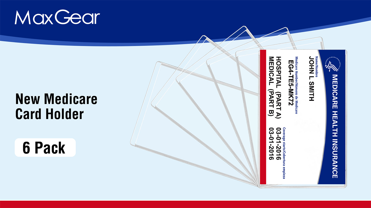 plastic sleeve for medicare card Amazon.com : MaxGear New Medicare Card Protector Sleeves, 12 Mil Clear PVC  Water-Resistant Card Sleeves for Social Security, Credit & Business Cards,  20 Pack : Office Products main image 1