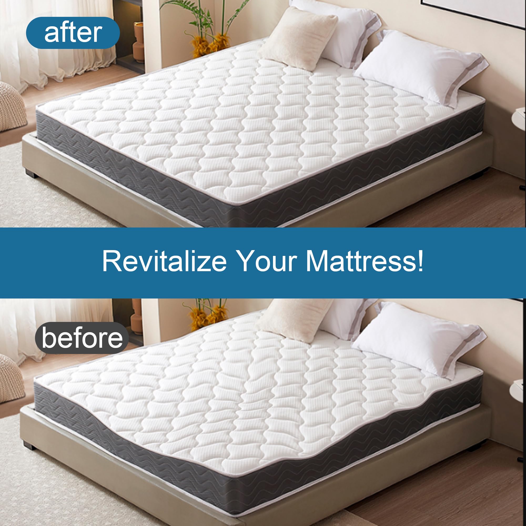 MABOZOO Dichte schlaffe Matratzenstütze, Dickes Untermatratzenstützbrett zum Fixieren von schlaffen Betten, Matratzen-Stützkissen für tiefes Doppelbett, Queen-Size-Bett, Kingsize-Bett (152,4 x 61 x