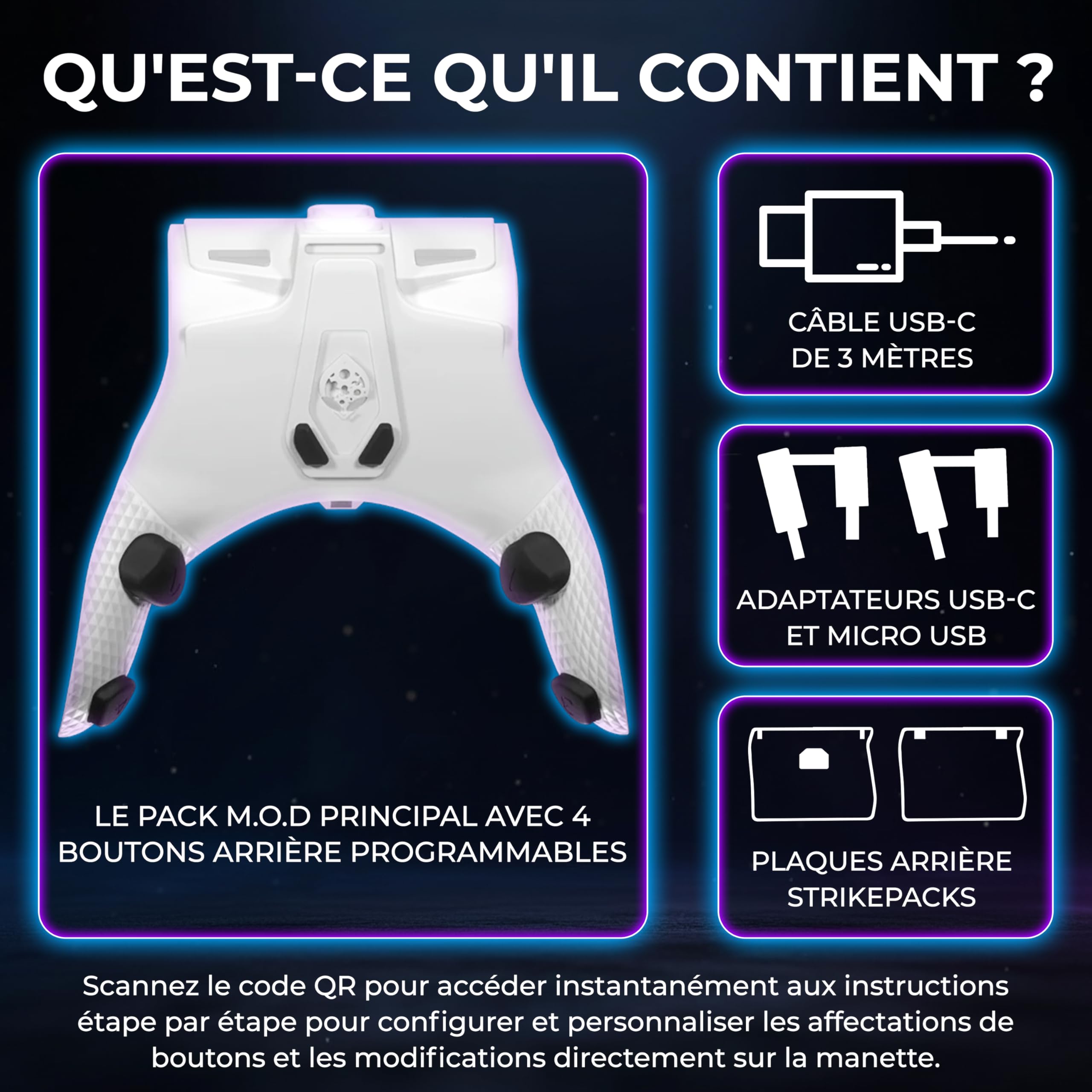 Collective Minds Strike Pack ‘Horizon’ – Kit MOD Filaire pour Manette Xbox | 4 Boutons Arrière Programmables | Accessoire Gaming App-Connecté pour Joueurs Pro | Compatible Xbox Series X|S et Xbox One