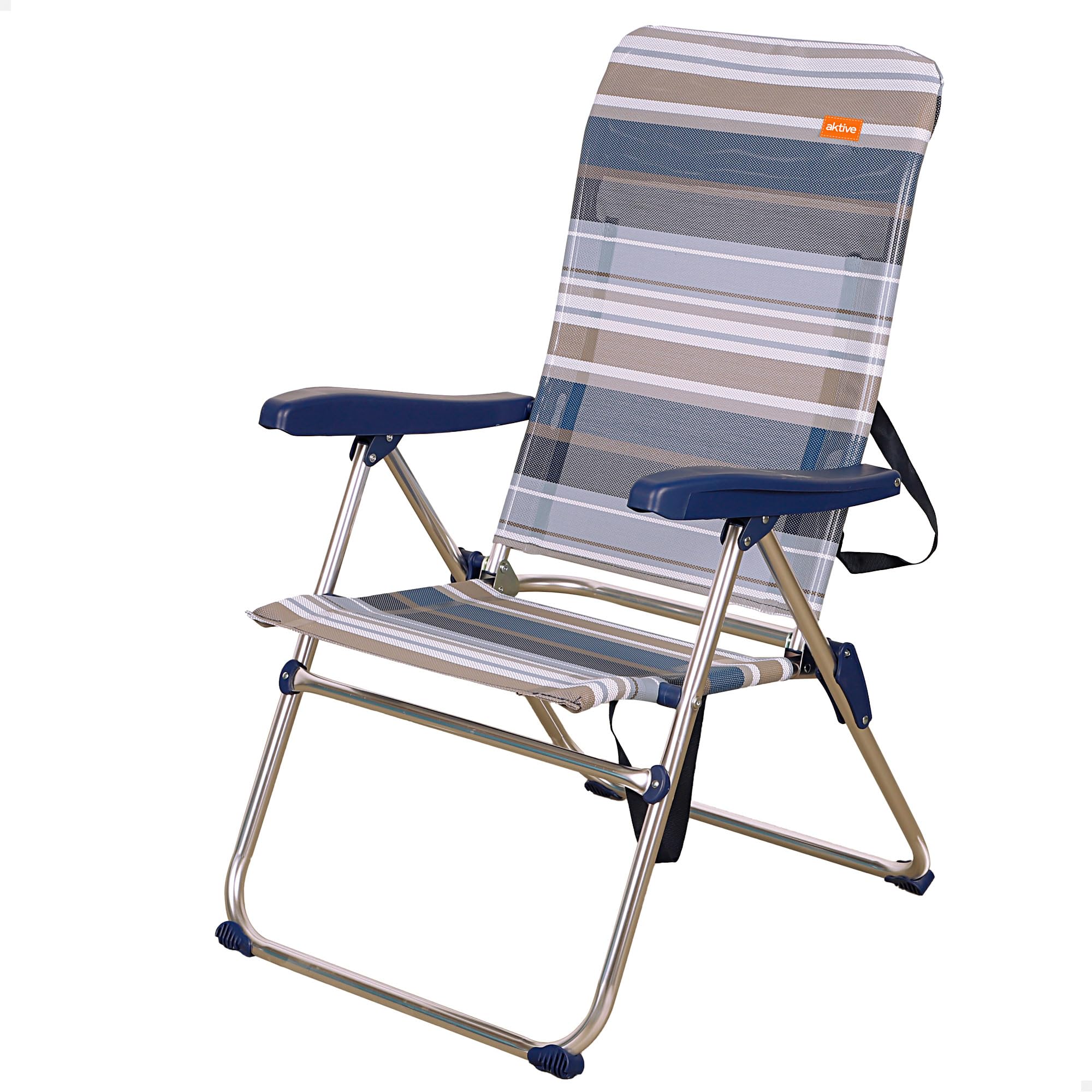 AKTIVE 62603 - Silla plegable playa alta 5 posiciones marinera