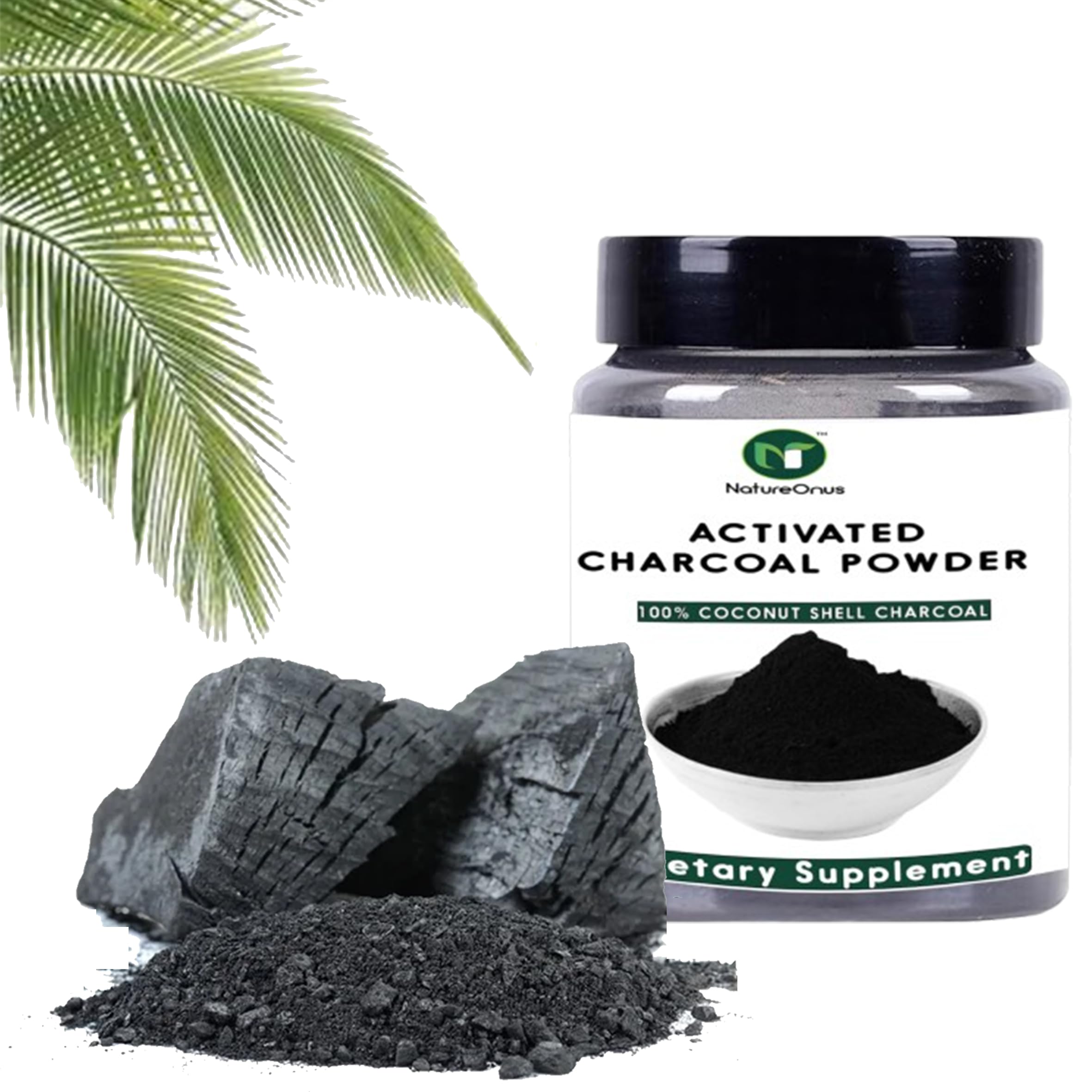 NatureOnus Activated Charcoal Powder 150g | AAA+ Grade Coconut Shells Powder | Teeth Whitening, Detox & Cleansing Powder for Face, Skin, and DIY Use, Food-Grade 3